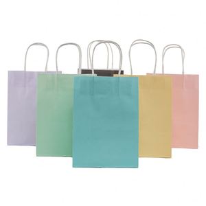 Sacs en papier kraft blancs de haute qualité avec logo imprimé personnalisé et poignée pour le shopping - Product Image 3