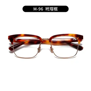 Firoad Shenzhen fabrique des lunettes vintage à monture optique en métal à la mode à demi-monture de luxe pour hommes