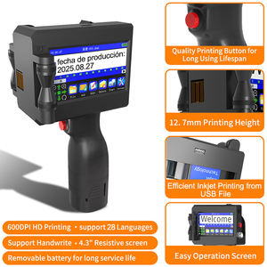 12.7Mm Wholesale <strong>Printing</strong> Handheld Portable Inkjet Printer For Logo <strong>Batch</strong> <strong>Number</strong> Qr Code On Any Surface - Product Image 3