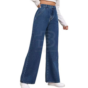 Pantalones vaqueros rectos informales de alta calidad, transpirables, hechos en Pakistán, precio bajo, venta en línea, logotipo de cintura - Product Image 1