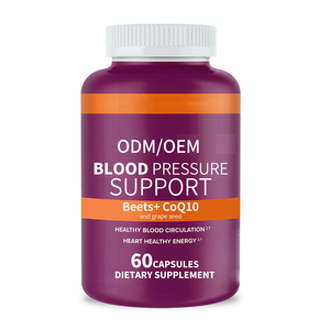 Blood Circulation Pressure Support Supplement with Beet Root CoQ10 <strong>Grape</strong> <strong>Seed</strong> <strong>Extract</strong> Beetroot <strong>Capsules</strong> - Product Image 1