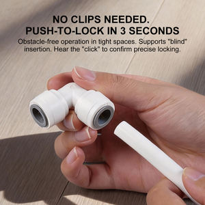 Pasokan Pabrik Sambungan Cepat Elbow 90 Derajat 1/4 inci 3/8 inci 1/<span class=keywords><strong>2</strong></span> inci Konektor POM Push Fit untuk Pemurni Air RO Mesin Kopi - Product Image 3