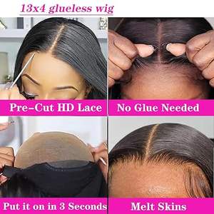 Wear and Go Glueless 9x6 Pelucas rizadas Cabello humano prearrancado para mujeres negras No se necesita pegamento Precortado 13x4 13x6 Pelucas delanteras <span class=keywords><strong>de</strong></span> encaje - Product Image 6