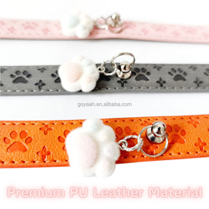 Colliers <span class=keywords><strong>pour</strong></span> animaux de compagnie en cuir PU de qualité supérieure, collier réglable <span class=keywords><strong>pour</strong></span> <span class=keywords><strong>chat</strong></span> et chien avec pendentif en forme de patte en peluche <span class=keywords><strong>pour</strong></span> chiens de petite, moyenne et grande taille - Product Image 2