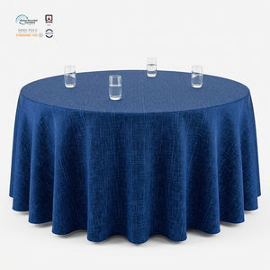 Reusable Gold Floral Jacquard Woven 108 Inch Round Thick Polyester <b>Tablecloth</b> for Banquet Hall Home Use - Product Image 1