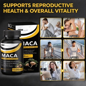 Prix d'usine OEM, capsules de racine de maca rouge et jaune pour hommes, 60 capsules, vitalité et endurance, équilibre hormonal, complément énergétique à base de plantes - Product Image 4