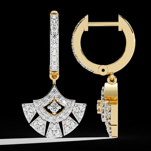 Venta al por mayor 10K 18K oro étnico diamante natural pendientes de aro de moda Venta caliente boda compromiso regalo para mujeres fiestas - Product Image 1