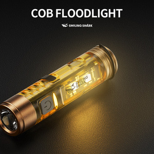Smiling Shark Mini <b>Flashlight</b> Type C <b>Rechargeable</b> LED Outdoor Keychain Light - Product Image 4