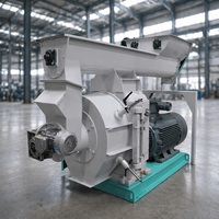 Machine à granulés de bois biomasse certifiée CE 300 kg/h, commande PLC, haute efficacité, entraînement par engrenages, moulin à granulés de sciure, moteur en acier inoxydable