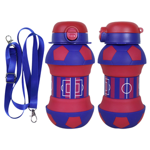 <span class=keywords><strong>Gourde</strong></span> Sport Voyage Pliable Silicone Pliant Football Pliable Enfant <span class=keywords><strong>Gourde</strong></span> Bouteille D'eau Avec Logo Pour Enfants École Dessin Animé - Product Image 4