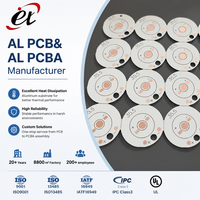Assemblage de PCB à base d'aluminium, haute dissipation thermique, finition de surface OSP, modèle RGB 6 broches, diamètre 20 mm, épaisseur de cuivre 1 oz, PCBA