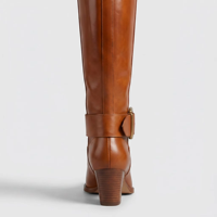 Bottes d'équitation pour femmes Yichang, à bout poli, hauteur genou, en cuir véritable, plateforme épaisse, style ajusté