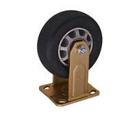 Roue pivotante rigide robuste de 5 pouces, capacité de 280 kg, noyau en aluminium, pneu en caoutchouc, support zingué pour équipement industriel
