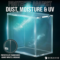 Boîtier de protection magnétique empilable en acrylique épais de 8 mm pour boîte d'entraînement Elite (ETB) personnalisé OEM, protection UV à 98 %, vente en gros