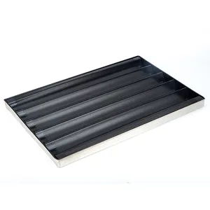 High Quality 60X40Cm Aluminum Baking Pan 5 Slotted Non Stick French Baguette French Bread Tray