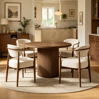 Fauteuil de salle à manger au design simple et élégant, siège rembourré de luxe, dossier ergonomique confortable, chaise de salle à manger en bois massif et tissu pour la maison