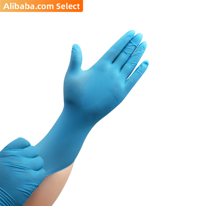 Disposable waterproof household working 9inch 3mil black purple dark blue white nitrile gloves