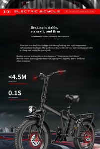 Vélo électrique pliable tout-terrain pour adulte, pneus larges 20 pouces, 700W 48V, pour montagne et neige, entrepôt US - Product Image 2