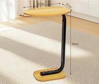 Mesa de Centro de Esquina de Metal y Madera de Diseño Moderno y Duradero, Mesa Auxiliar de Alta Calidad para Sala de Estar o Sala de Estudio