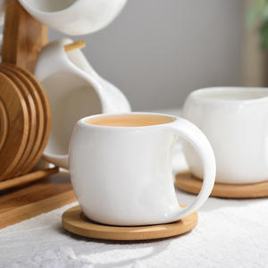 Geling Tasse à café en porcelaine de Noël personnalisable unique, nouveau design, ensemble de tasses en céramique moderne, boîte cadeau avec <span class=keywords><strong>cadre</strong></span> en bambou - Product Image 4