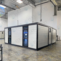 Maison préfabriquée FLKT de luxe à toit plat, extensible, à double aile, pliable, à montage rapide, isolée, en acier léger