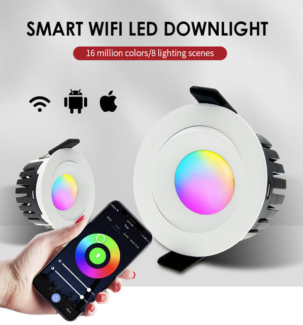 Modern Tilted Party Rgb Led Downlight Wifi Intelligent Spotlight Smart Dimmable Downlight 3cct RGB LED Downlight