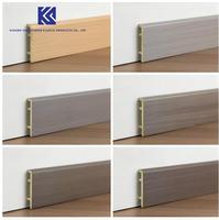 Plinthe PVC moderne à clipser effet bois, hauteur 80-150mm, étanche, avec câblage dissimulé, pour décoration intérieure - Vente en gros usine