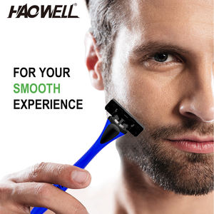HAOWELL P07302 Maquinilla de afeitar desechable de acero inoxidable, <span class=keywords><strong>afeitadora</strong></span> de triple hoja con tira de lubricante, gran oferta <span class=keywords><strong>AMAZON</strong></span> para hombre y mujer - Product Image 3