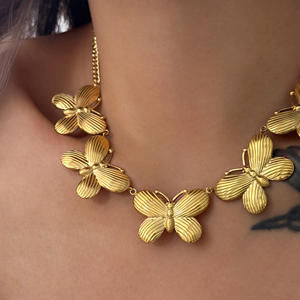 <span class=keywords><strong>2026</strong></span> AW NUEVO VINTAGE ESTILO GRIEGO COLLAR COLGANTE DE MARIPOSA GRUESA Dazan CALIENTE 18K Chapado en oro Joyas de acero inoxidable sin deslustre - Product Image 4