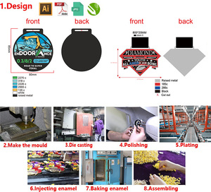 Trofeo y medallas de copa de fútbol de aleación de zinc deportivo con logotipo personalizado de fabricación OEM - Product Image 6