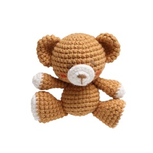 Cross-border popular finished handmade crocheted pendant, crocheted sitting bear ornament, knitted cute keychain - Product Image 4