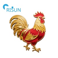 Insigne en métal émaillé Broche Oiseau Animal de ferme Coq de poulet personnalisé Épinglettes de revers