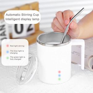 Tasse à mélange automatique personnalisée, gobelet portable en acier inoxydable réutilisable, tasse à café, lait, eau avec couvercle et poignée - Product Image 1