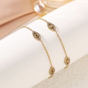Pulsera <span class=keywords><strong>de</strong></span> Acero Inoxidable con <span class=keywords><strong>Ojo</strong></span> Turco y Oro <span class=keywords><strong>de</strong></span> 18K, Incrustaciones <span class=keywords><strong>de</strong></span> Diamantes <span class=keywords><strong>de</strong></span> Imitación, Amuleto <span class=keywords><strong>de</strong></span> la Suerte, Joyería <span class=keywords><strong>de</strong></span> Moda <span class=keywords><strong>para</strong></span> Mujer Más Vendida - Product Image 1