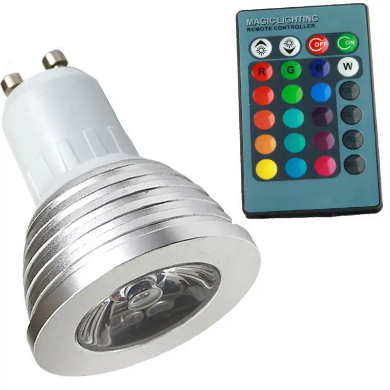 Boyid หลอดไฟ Led พร้อมรีโมต30องศา Ir 24ปุ่ม,หลอดไฟ4โหมดเปลี่ยน Gu10 Rgb Led Spot 12V