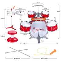 Yuglow Kids Large Jazz Drum Set Baby Musical Percussion Instrument Toy Beginner Learning Percussion Kit