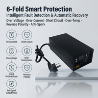 Chargeur de batterie au lithium à tension et courant réglables 1800W 45V-90V 48V 60V 72V 84V 0-20A Chargeur rapide intelligent avec affichage numérique