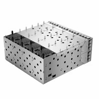 Carcasa SFP+ Compatible con TE, 160P, 2x4 Puertos, Blindaje EMI, Encaje a Presión, con Orificio Integrado para Conector, para Centros de Datos, Telecomunicaciones y Redes 5G