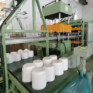 PS FOAM BOX PLATE MACHINE/AUTOMATISCHE POLYSTYREN STYROFOAM WEISSE EINWEG-LEBENSMITTEL BEHÄLTER DISH TRAY MAKING MACHINE