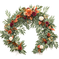 Guirlande de fleurs artificielles élégante en terre cuite, arrangements floraux pour table de mariage, arche, maison, jardin, décoration d'automne