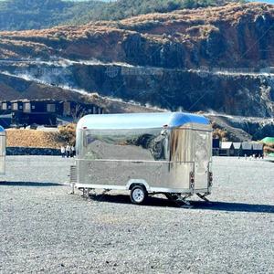 รถขายอาหารเคลื่อนที่อเนกประสงค์กลางแจ้ง ทำจากสแตนเลส สำหรับขายอาหารจานด่วน ไอศกรีม ขนมขบเคี้ยว และมันฝรั่งทอด - Product Image 4