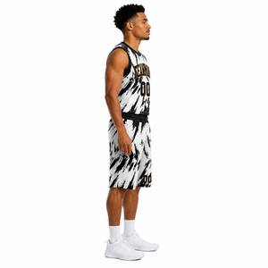 Conjunto de Uniforme de Baloncesto Unisex, Sublimado con Nombre del Equipo 00, Camiseta sin Mangas de Poliéster de Secado Rápido, Pantalones Cortos, Apto para Todas las Temporadas - Product Image 2