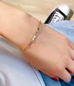 Gelang Kaki Emas Kuning <span class=keywords><strong>18k</strong></span> Berlian Model Tennis Chain Potongan Bulat Tipis Cuban Chunky Custom Trendy Dapat Digadaikan Bentuk Tidak Beraturan - Product Image 5