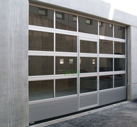 Porte de garage sectionnelle moderne 9x8 9x7 16x7 à vue complète en aluminium avec panneaux en verre trempé Prix Porte de garage en plexiglas