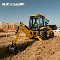 Mini-chargeuse-pelleteuse 4x4 compacte, excavatrice, pelle hydraulique diesel pour travaux de construction, d'agriculture et de terrassement