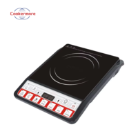 Cuisinière à induction portable électrique, plaque en céramique, commande par bouton, 8 fonctions, étanche, 2200W, utilisation domestique, camping-car, hôtel