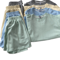 Ensemble de pyjama d'été 2 pièces pour femme : T-shirt et short décontracté, tenue de nuit basique et confortable