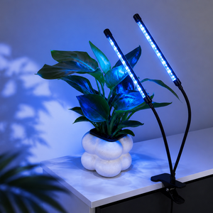 Dual Head Plant Light 6W 8W Clip on Grow Lamp With <b>Timer</b> and Dimming for Home Office Plants OEM Supplier - Product Image 1