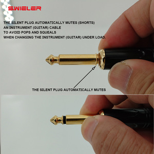 Âm thanh 6.35mm Jack Nut kết nối góc bên phải 6.35 TS Mono Nam mạ vàng đồng <span class=keywords><strong>pin</strong></span> 1/4 Guitar im lặng cắm 6.35mm jack cắm - Product Image 3