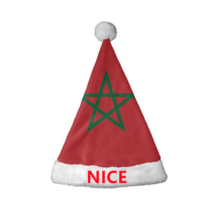 Chapeau de Noël au design marocain personnalisé, bonnet de Noël en polaire avec pompon blanc, couvre-chef festif pour les fêtes et souvenirs - Product Image 1